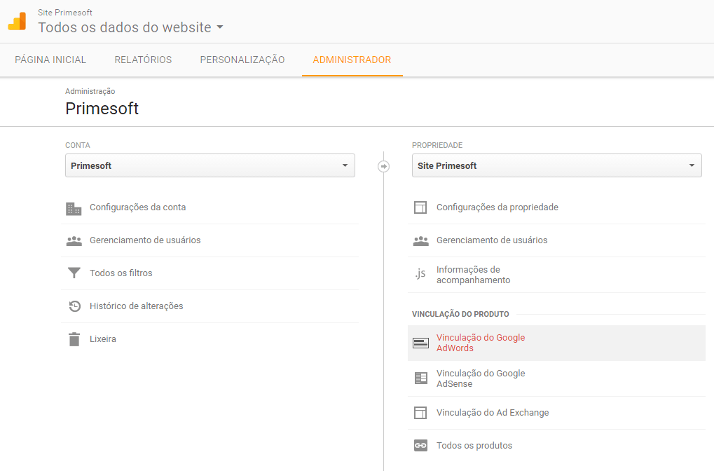 Vincule o AdWords ao seu Google Analytics